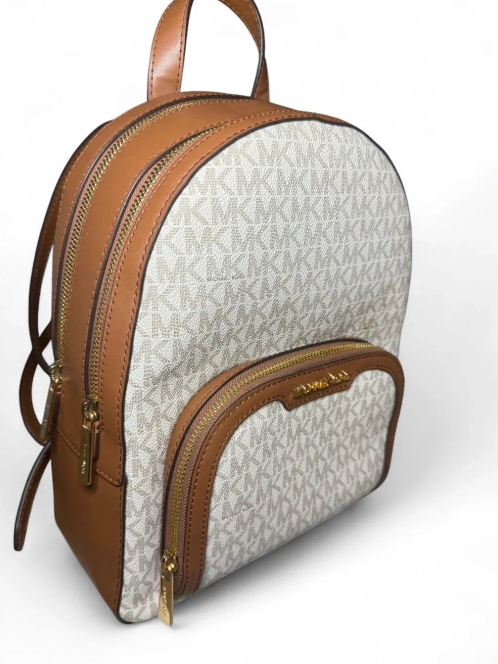 🤎 NWOT Michael Kors Jaycee Medium Logo Backpack - Vanilla/Acorn 🤎